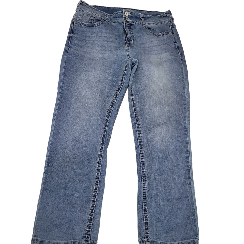 WallFlower Luscious Curvy Bootcut Jeans Blue Embellished Size 13 WFI146470
